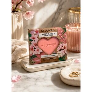 Beloved Love Beauty and Planet Cherry Blossom Tea Rose Vegan Bar Soap 4oz Pink